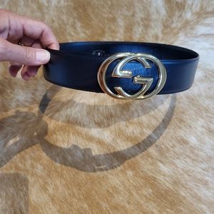 Gucci Gold GG Interlocking Buckle Belt